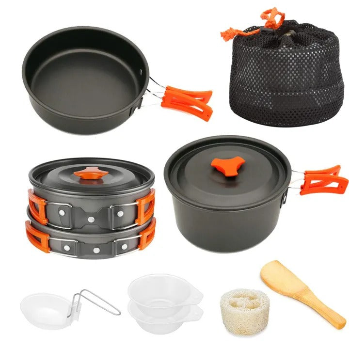 SET DE OLLAS PARA CAMPING 8 PCS