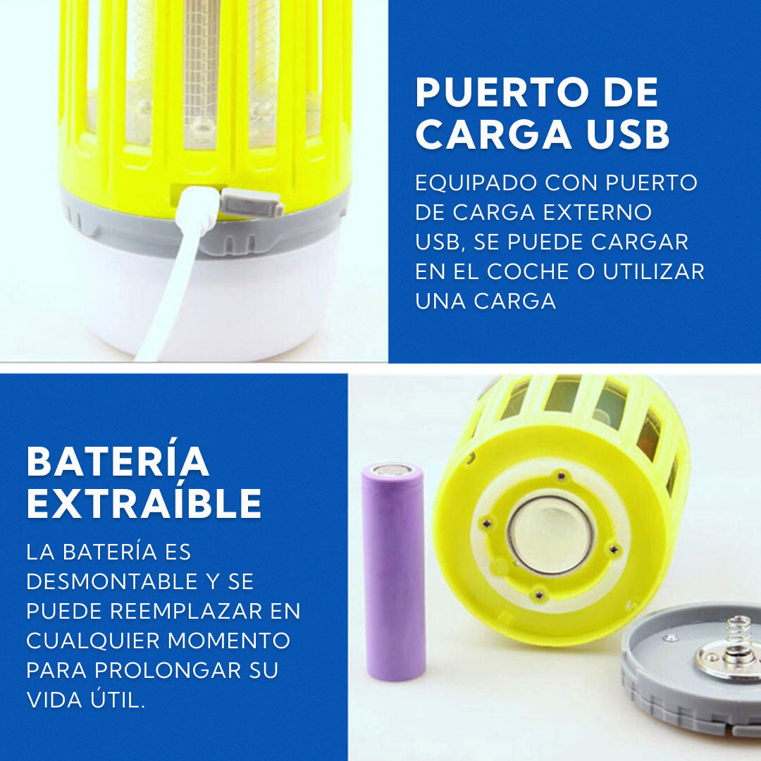 LÁMPARA LED ANTIMOSQUITOS CAMPING ( Y HOGAR)