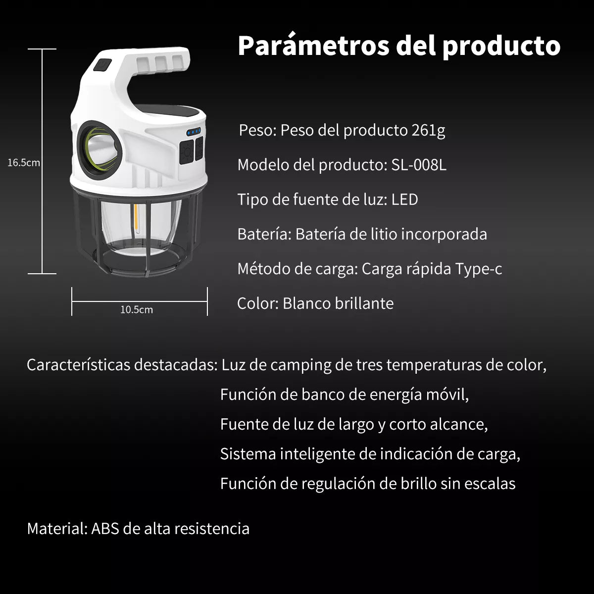 LÁMPARA SOLAR IMPERMEABLE MULTIFUNCIÓN