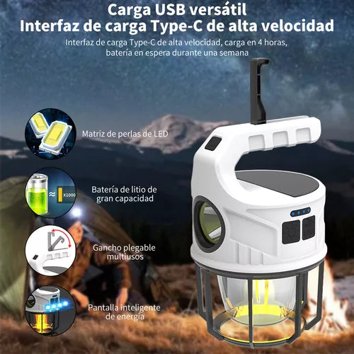 LÁMPARA SOLAR IMPERMEABLE MULTIFUNCIÓN